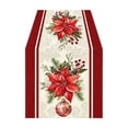 thumbnail image 2 of 72 Inch Christmas Table Runner, Festive Table Cover with Print Vintage Long Tablecloth Farmhouse Tabletop Decor for Dining Table Sideboard, Holiday Home Kitchen Rustic Decoration, Winter Celebration, 2 of 6