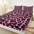 thumbnail image 3 of Castle Fairy Cheetah Print Girl 4-Piece Full Size Sheets,Black Pink Bed Sheets,Abstract Gradient Lightweight Sheet Sets,Super Cozy Room Decor, 3 of 7