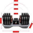 thumbnail image 4 of NZG PowerDyne 80lbs Adjustable Dumbbell Weight Set (Coal), 4 of 7