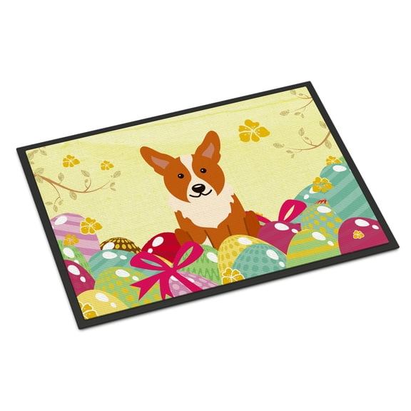 Easter Eggs Corgi Door Mat