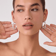 thumbnail image 5 of VEEDOFA Silver Plated CZ Hoop Earrings for Women, Lightweight Hoops, Gift for Women, 5 of 9