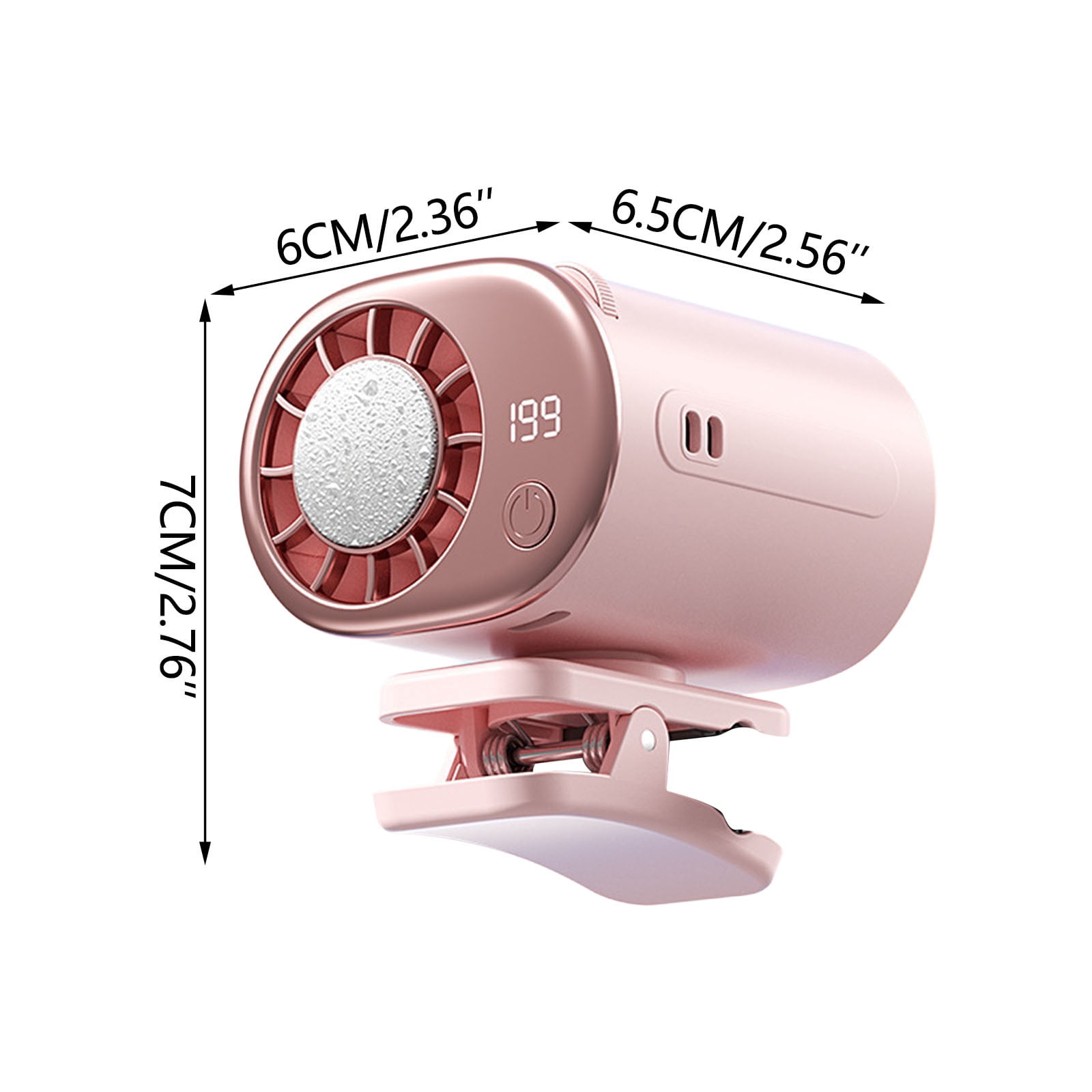 2026 Car Clip On Air Conditioner Fan with 16°C Semiconductor Cooling Chips, 199 Speeds Adjustable & LED Display 360° Rotation, Portable Personal Cooler for Office,Umbrella,Bike,Beach