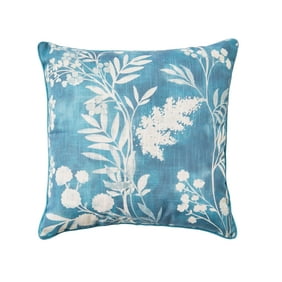 Better Homes & Gardens Floral Adaline Outdoor Toss Pillow, 19" x 19", Square, Teal, One Pillow per Pack