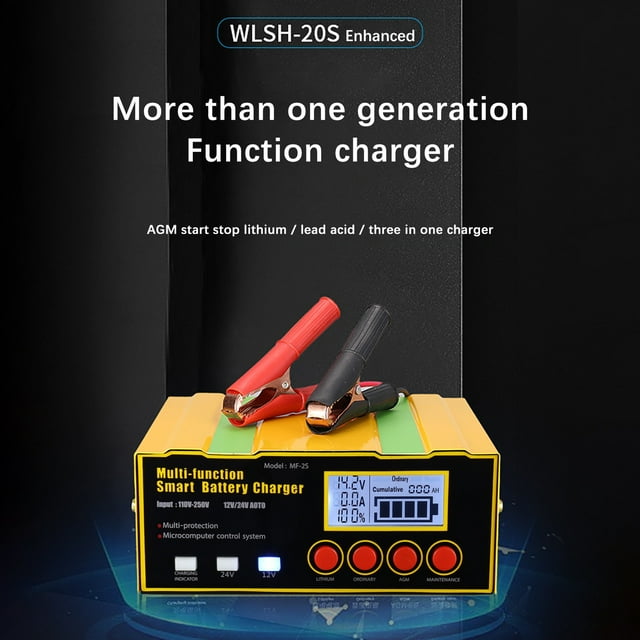 Heliisoer Batterie de Voiture Universelle Automatique Intelligente Multifonction 24V