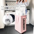 thumbnail image 4 of Cesto para ropa sucia CHICVITA Slim con ruedas, 75 L, lona rosa, 75 x 30 x 63 cm, 4 of 6