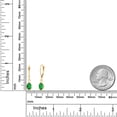 thumbnail image 6 of Gem Stone King 14K Yellow Gold Green Nano Emerald Dangle Earrings for Women | 1.20 Cttw | Gemstone May Birthstone | Oval 7X5MM, 6 of 6