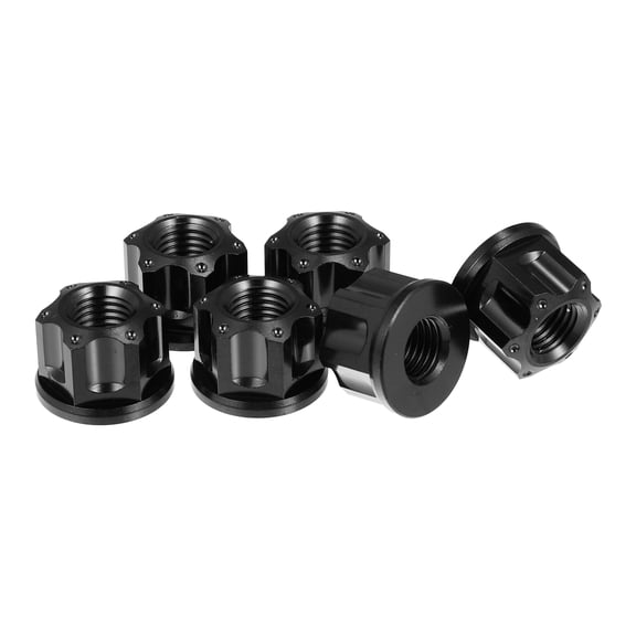 6pcs Titanium Alloy M10 Pitch 1.25mm Flange Bolt Nut for Motorbike Modification Accessories Black