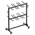 thumbnail image 5 of Jocisland Folding Chair Rack, Holds 12 Tables or 84 Chairs with 50 Pcs Chair Covers, 1100 lbs Capacity, Heavy-Duty Cart with Wheels, Elastic Cords, Cover, Glossy Black, 5 of 10