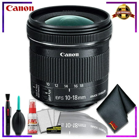 Canon EF-S 10-18mm f.4.5-5.6 is STM Lens (International Model) + Cleaning Kit(International Model)
