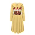 thumbnail image 4 of DISNIMO Yellow Christmas Santa Claus Dress Girls 13-14 Dresses Long Sleeve Kids Dress with Collar for Girls Casual Midi Dress Skater Dress for Girls Twirl Dress Winter Swing Dress Girls Midi Dress, 4 of 7