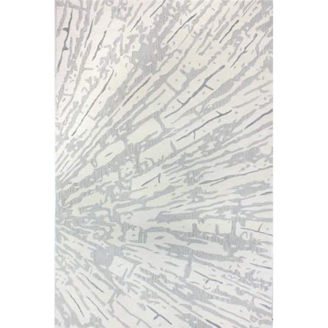 Bashian R129-IVGY-4X6-HG362 3.9 x 5.9 ft. Greenwich Collection Contemporary Wool & Viscose Hand Tufted Ivory & Grey Area Rug