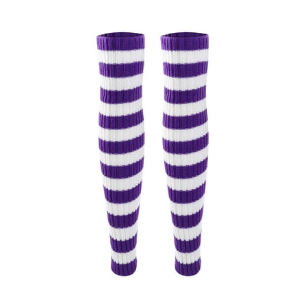 

Farrubbyine8 Women Striped Leg Warmers Knee High Socks Knit Ribbed Leg Warmers