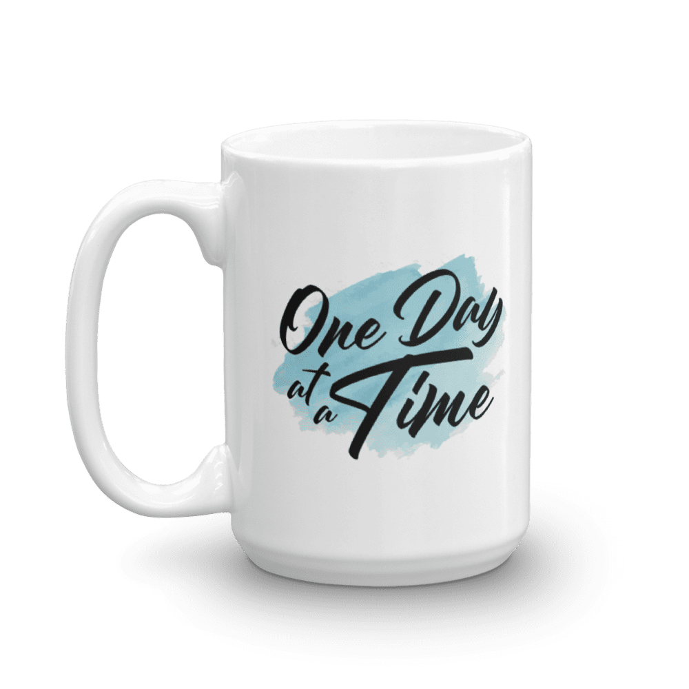 One Day At A Time Addiction Recovery Affirmations Themed Quote Coffee ...