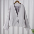 thumbnail image 1 of Abrigos de lana para mujer, Chaqueta corta holgada e informal, con doble botonadura y cuello levantado, para oficina, otoño e invierno, 2024, 1 of 5