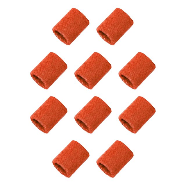 Soidarity Muñequera deportiva que absorbe el sudor muñequera elástica unisex para niños adultos, naranja rojo rojo naranja 10piezas