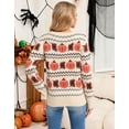 thumbnail image 5 of Halloween Sweaters for Women 2026 Fall Pumpkin Knit Pullover Sweater Fair isle Crewneck Beige Sweaters Shermie, 5 of 9
