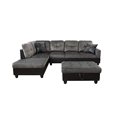 thumbnail image 4 of Lifestyle Furniture Left Facing 3PC Sectional Sofa Set, L Shape Couch with Storage Ottoman, Microfiber&Faux Leather,Taupe, 4 of 5