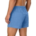 thumbnail image 6 of YgkuHd Men's Cotton Linen Shorts Summer Casual Drawstring Elastic Waist Multi-Pocket Solid Color Beach Vacation Shorts,03-Navy_XXXL, 6 of 7