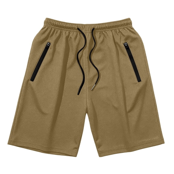 Vixolx Mens Mesh Athletic Shorts Drawstring Dry Gym Running Shorts Casual Vacation Beach Shorts with Zipper Pocket