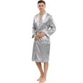 thumbnail image 4 of Men‘s Imitation Silk Nightgown Long-Term And Taking Straps, 4 of 5