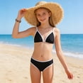 thumbnail image 2 of Xudanell Girl's 2 Piece Graphic Starfish Bathing Suit Halter Triangle Swimsuit Cute Beachwear Bikini Sets (16-17 Years,Black), 2 of 7