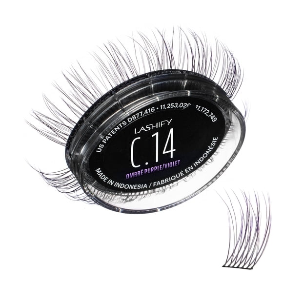 Extensiones de pestañas Gossamer de 14 mm Lashify Curl Recambio en morado degradado Pestañas postizas fáciles de hacer para una apariencia natural
