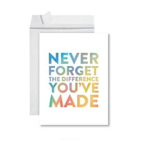 Koyal Wholesale Funny Jumbo Retirement Card With Envelope, Greeting Card, Never Forget The Difference You've Made
