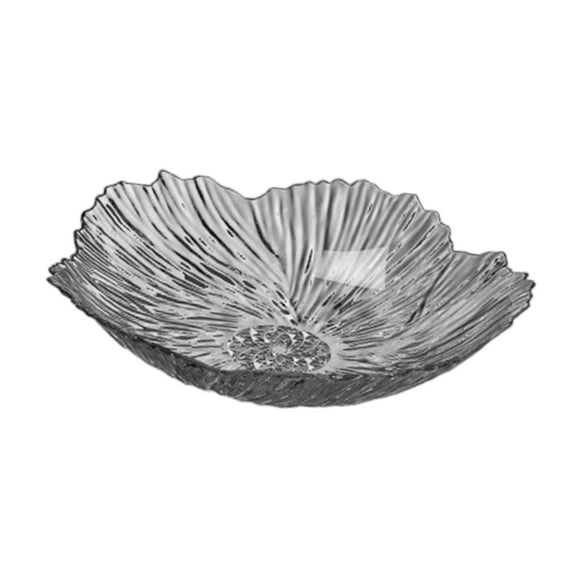 Plato decorativo para fruta, pastel, pan, bandeja para servir, forma de pétalo, soporte para verduras Gris