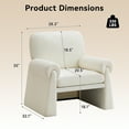thumbnail image 2 of Oversized Beige Accent Chair, Comfy Single Armchair with Thick Cushions & Armrests, Modern Upholstered Living Room & Bedroom Reading Chair, 2 of 7