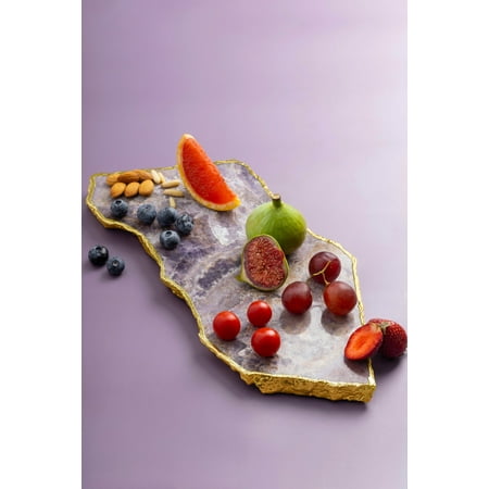 

GAURI KOHLI Dazzle Amethyst & Gold Cheese Board