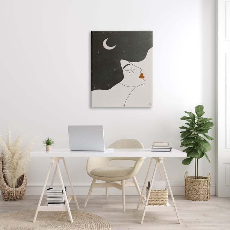 Stupell Indtries Female Abstract Hair Portrait Starry Sky