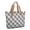 Gray and White Checkered Pattern, variant on Blue and Black Checkered Pattern Large Tote Bag for Women, Polyester Roomy Beach Bag with Pockets and Zipper, Durable Gifts Ideas for Women Men