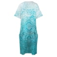 thumbnail image 4 of Fade to Teal-vestido holgado con bolsillo para mujer traje de acuarela y garabatos Verano, 4 of 6