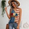 thumbnail image 5 of Kixjoy 250 Anniversary Usa Tank Tops Sleeveless Beach Tank Top Basic Loose Fit Pleated Shirt Trendy Lounge Cozy Womens Summer Tops, Blue M, 5 of 6