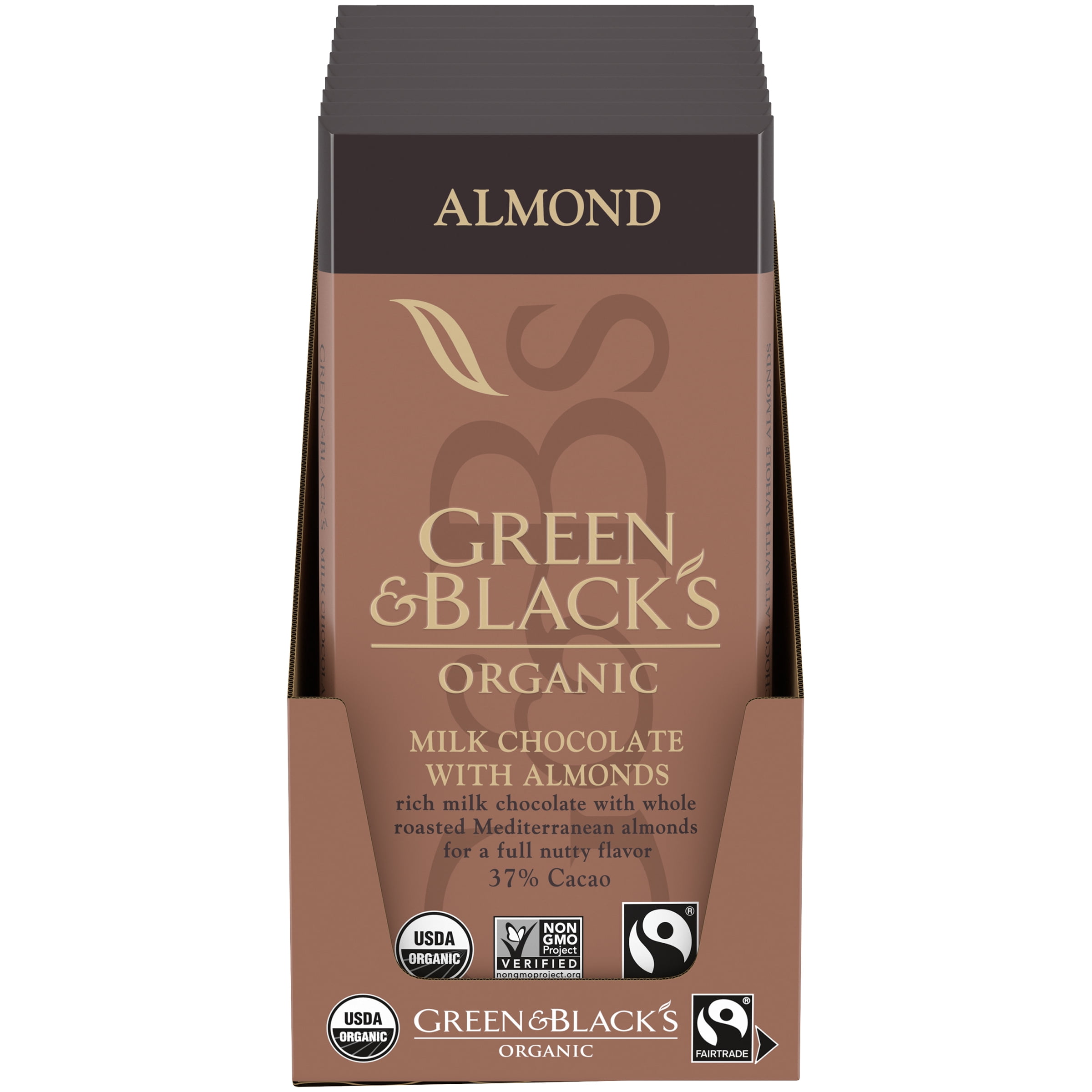 Green & Black's, Organic Almond Milk Chocolate Bar, 3.17 Oz, (Pack of 10)