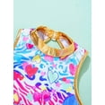 thumbnail image 7 of TiaoBug Kids Girls Jazz Hip-hop Dance Outfits Sequins Crop Top Metallic Bottoms Set Colorful Hearts 6, 7 of 7