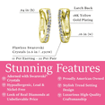thumbnail image 3 of Cate & Chloe Pack of 3 - Amaya 18k Yellow Gold Plated Women's Hoop Earrings with Swarovski Crystals, 3 of 11