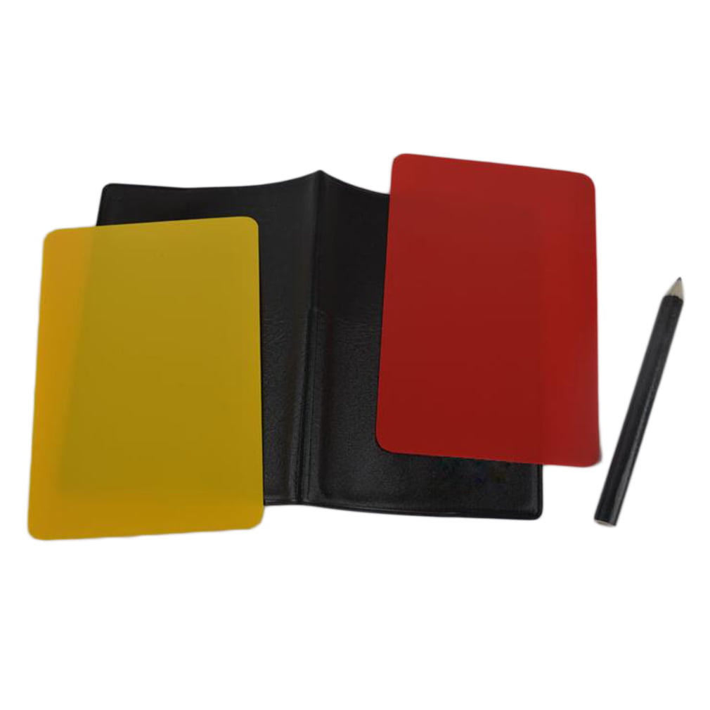 Referee Football Sport Wallet Notebook Score Red Yellow Card Pencil Soccer Set 