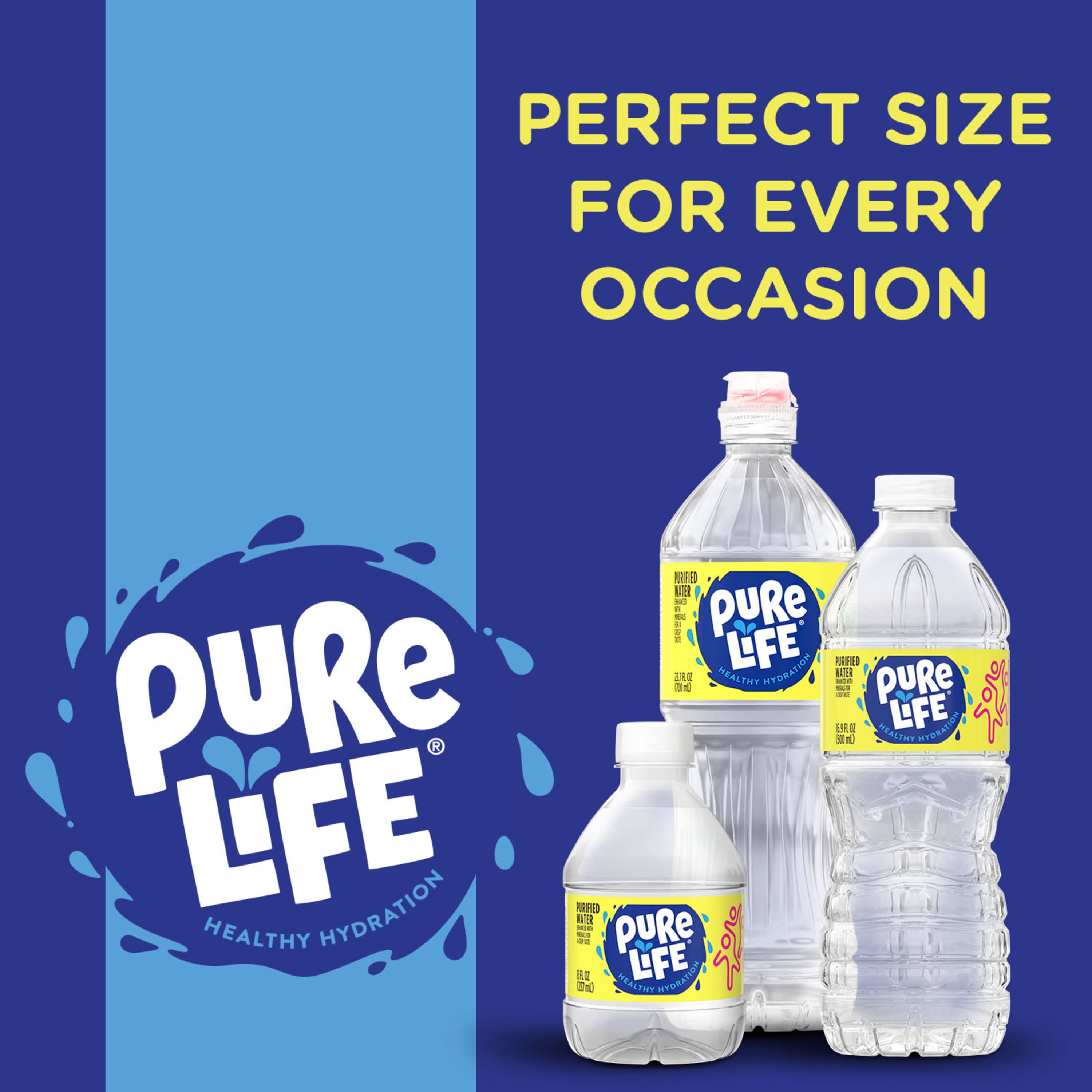 Pure Life Purified Bottled Water, 8 Ounce, 24-pack