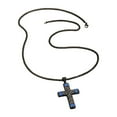 thumbnail image 1 of Collar con colgante de cruz, único, de metal, ligero, moderno, para mujer y hombre, cadena Azul, 1 of 9