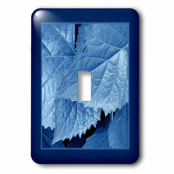 3dRose, Cobalt blue metallic leaves with royal blue frame, single toggle switch