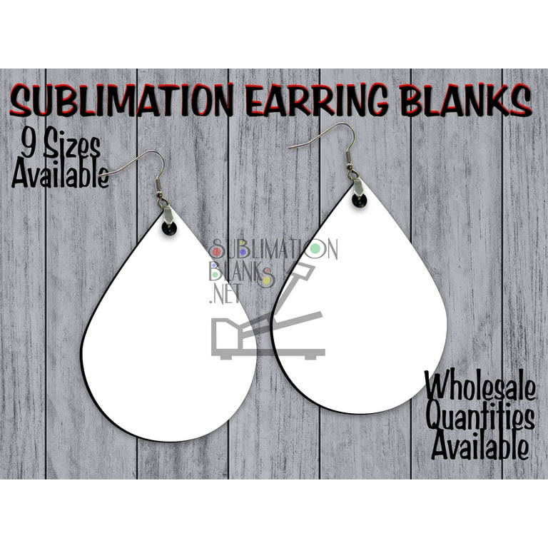TEARDROP Sublimation Earrings SINGLE SIDED Sublimation Blanks, Wholesale