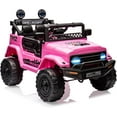 thumbnail image 4 of Geetinfly 12V Ride On Truck,Electric Car with Parent Remote Control Spring Suspension LED Lights,for Ages 3-8Y,Pink, 4 of 7