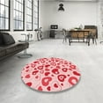 thumbnail image 4 of Ahgly Company Machine Washable Indoor Round Transitional Pink Area Rugs, 7' Round, 4 of 7