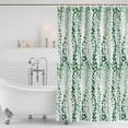 thumbnail image 3 of Green Weeping Eucalyptus Shower Curtain, Waterproof Shower Curtains for Bathroom, Spring Summer Country Leaves Washable Fabric Bathtub Curtain Set Bath Decor with 12 Hooks Standard 72"x72", 3 of 8