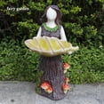 thumbnail image 3 of Enchanted Fairy Garden Decor Set: Handcrafted Fairy Statue & Fairies for Fairy Garden with Large Outdoor Bird Feeder - Garden Sculptures & Statues for Outdoor Fairy Garden Displays, 3 of 8