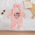 thumbnail image 2 of mgoYE Newborn Baby Girl Outfit Sweatshirt Romper Long Sleeve Jumpsuit Preemie Coming Home Outfit(Pink,3-6 Months), 2 of 6
