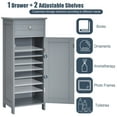 thumbnail image 6 of Costway Bathroom Storage Floor Cabinet Organizer Free-Standing w/ Drawer Grey, 6 of 11