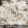 thumbnail image 3 of SIXHOME 2'x3' Small Entry Rug Door Mat Washable Area Rugs Vintage Floral Beige Door Rug Soft Indoor Carpet Throw Rug for Entryway Bedroom Kitchen Rugs with Nonslip Rubber Backing, 3 of 7