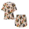 thumbnail image 5 of "Wukai Rooster Women's Pajama Set - Short-Sleeve Top and Shorts with Elastic Waistband and Pockets for Loungewear, Yoga, and Casual Wear-Large, 5 of 8